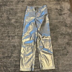 Abercrombie Leather 90s relaxed silver pant size 26